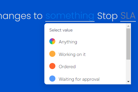 9. Select 'Anything' as 'something'