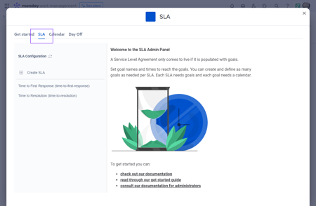 4. the Select 'SLA' tab to review the SLAs that have been created